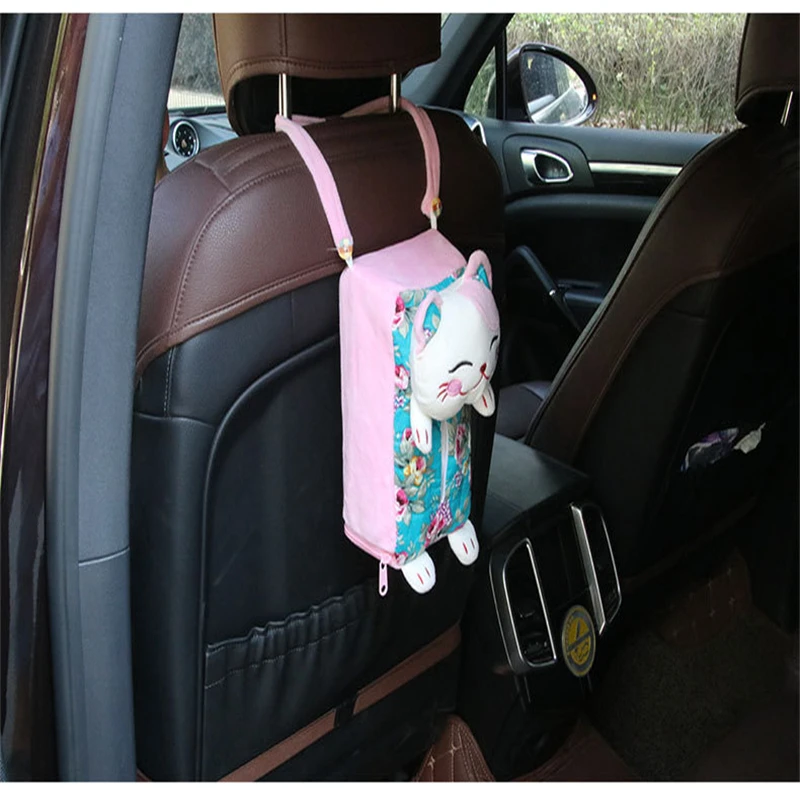 Автомобильный органайзер для салфеток с милой кошкой контейнер бумаги