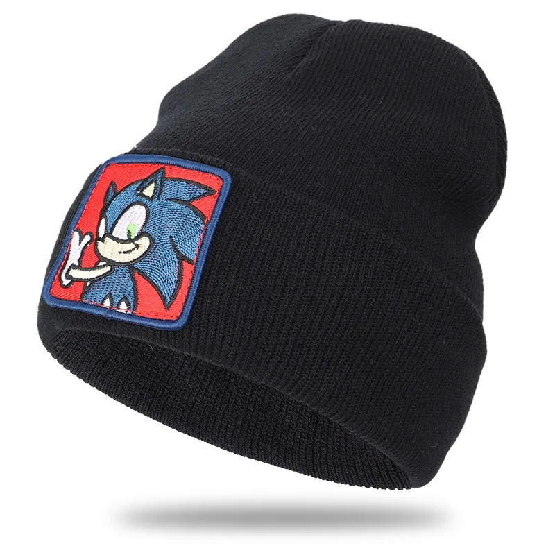 

Spot 2020 Autumn and Winter New Game Character Image Sonic Boy Embroidery Warm Sticker Wool Knitted Cap