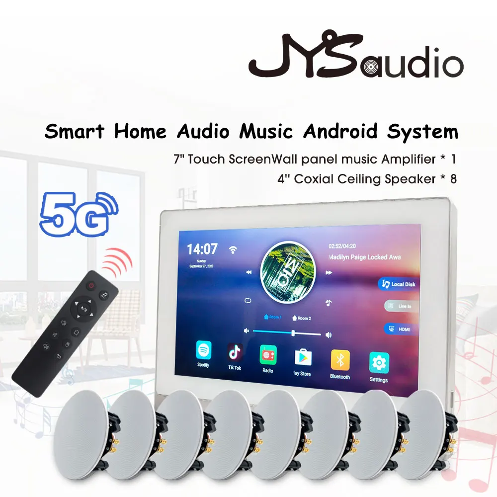 7 "сенсорный экран Bluetooth Wi Fi в стене Android усилитель с бытовыми стерео и