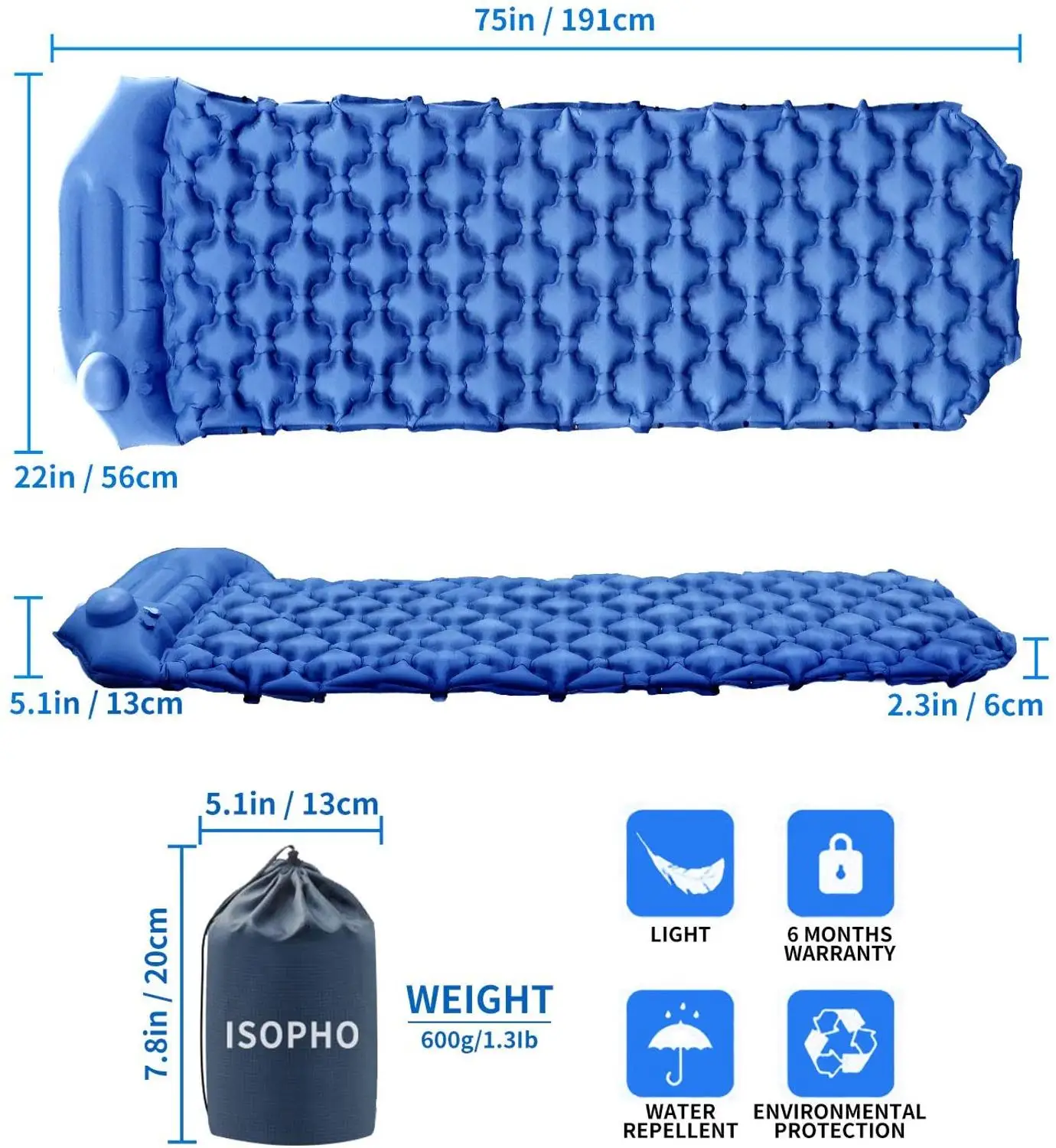 Ручной насос для Портативный Самонадувающийся спальный коврик