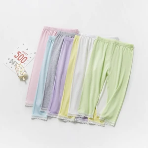 Kid Five Pants Candy Color Leggings Children Cropped Clothing Spring-Summer All-matches Bottoms Leggings Girl Leggings