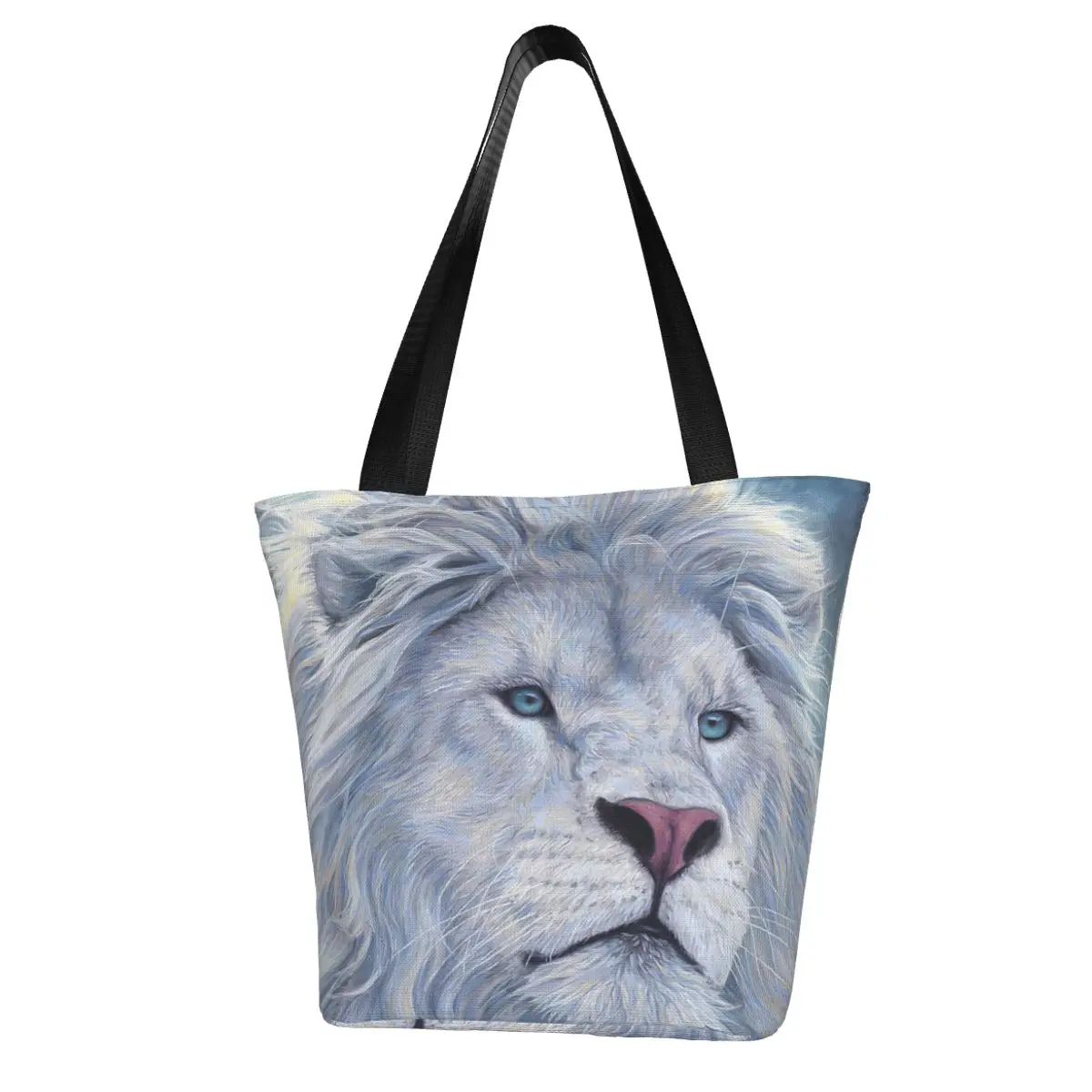 White Lion Shopping Bag Aesthetic Cloth Outdoor Handbag Female Fashion Bags
