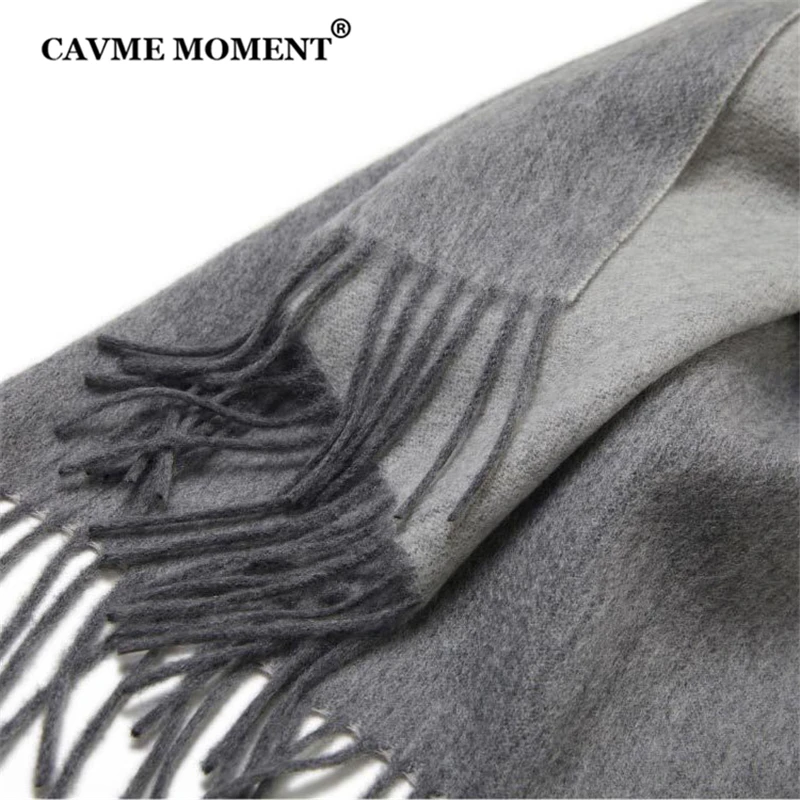 

CAVME Winter Cashmere Scarf Men's Business Scarves Long Basic Scarf Double Color CUSTOM NAME Christmas Gift 30*180cm