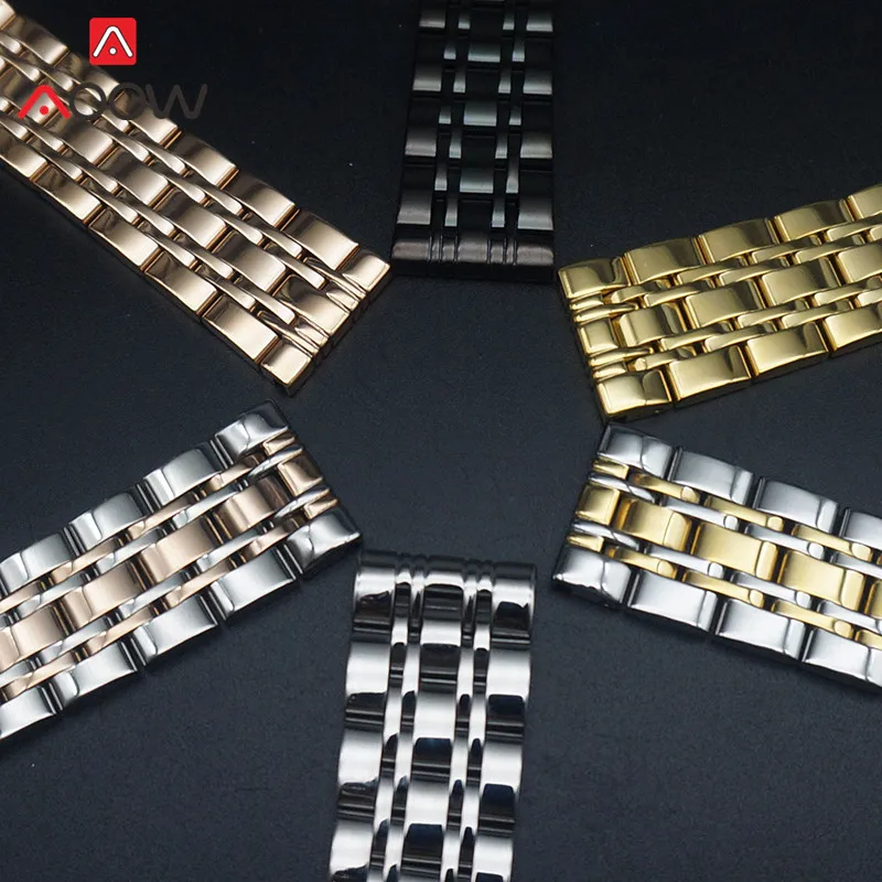 Stainless Steel Band Strap Butterfly Buckle Men Women Replacement Bracelet Watch Accessories for Armani AR1926 AR1908 Rose Gold | Наручные