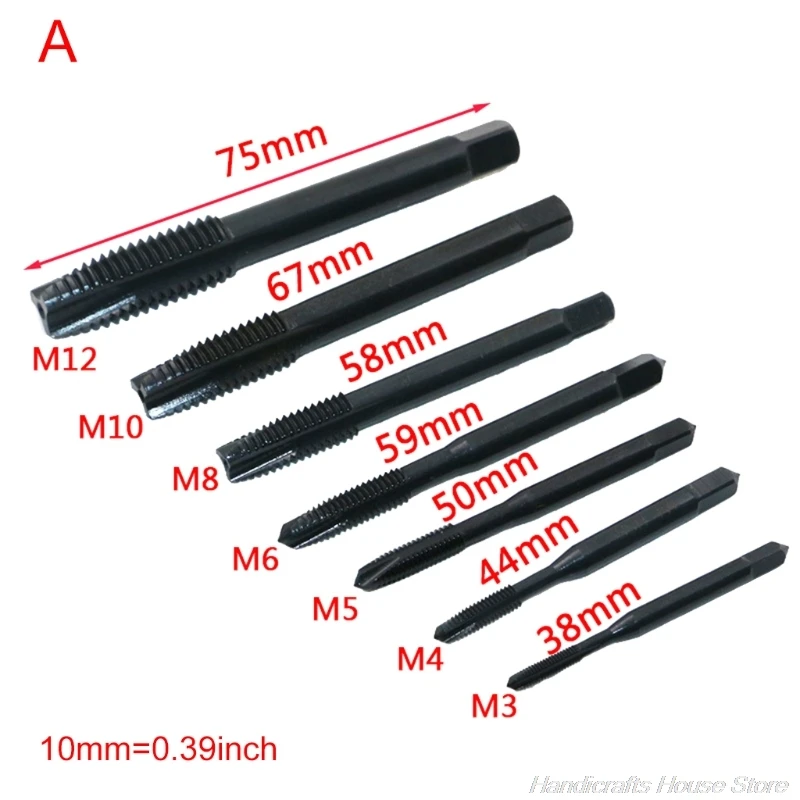

Straight /Spiral Thread Tap Drill Bit Hand Screw Taps Sets HSS M2 Polished Hole Grinding Hand Tool M15 21 Dropshipping