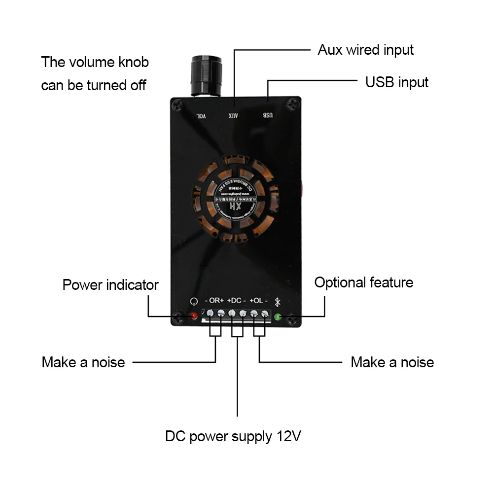 Настольная цифровая плата усилителя мощности Bluetooth 2*50 Вт усилитель колонки с