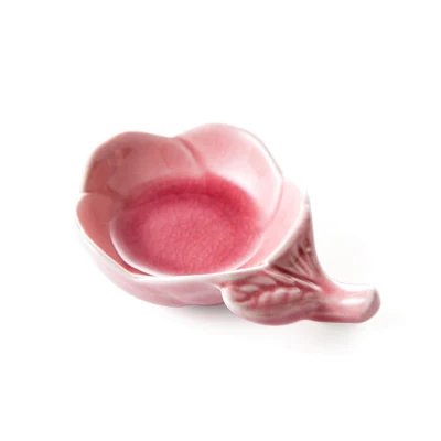 Pink Домашнее японское керамическое маленькое блюдо Сливовый цветок лист палочки для еды соус, уксус посуда креативная посуда приправа блюдо - Color: Pink