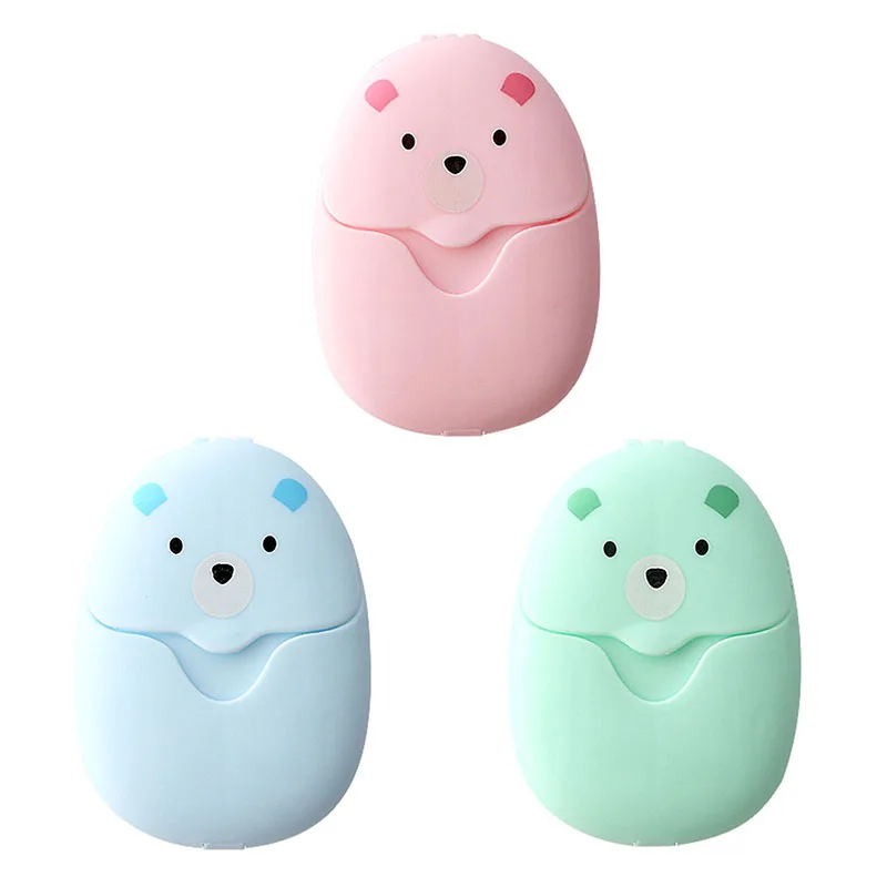 

50 Pcs/Box Travel Soap Paper Soap Washing Hand Mini Soap Disposable Scented Slice Sheets Foaming Soap Case Paper