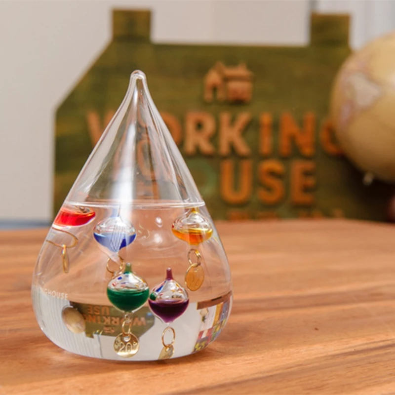 

Galileo Thermometer Water Drop Weather Forecast Bottle Creative Decoration