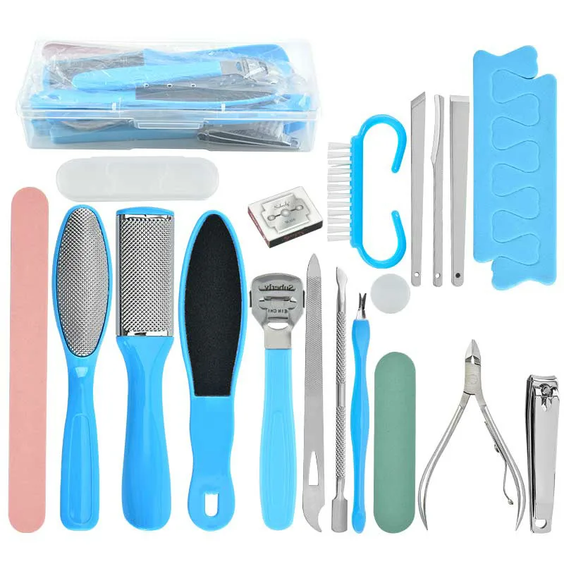 

20pcs Professional Pedicure Tool Foot Care for Feet Heels Toe Cuticle Kit File Set Dead Hard Skin Callus Remover Scraper
