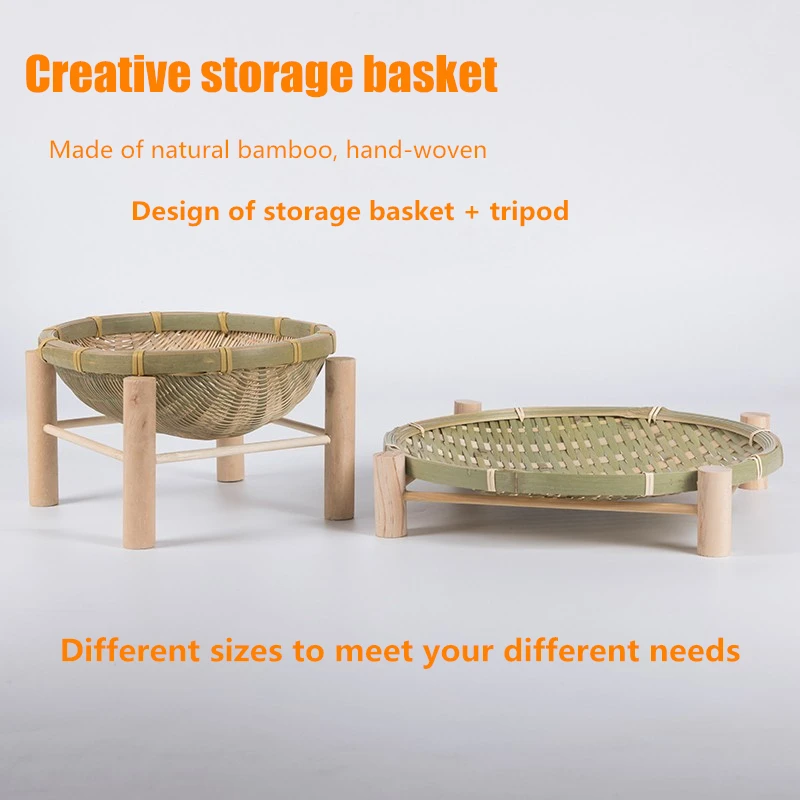 Плетеная бамбуковая корзина для фруктов ручной работы плетеная Солома еды хлеба