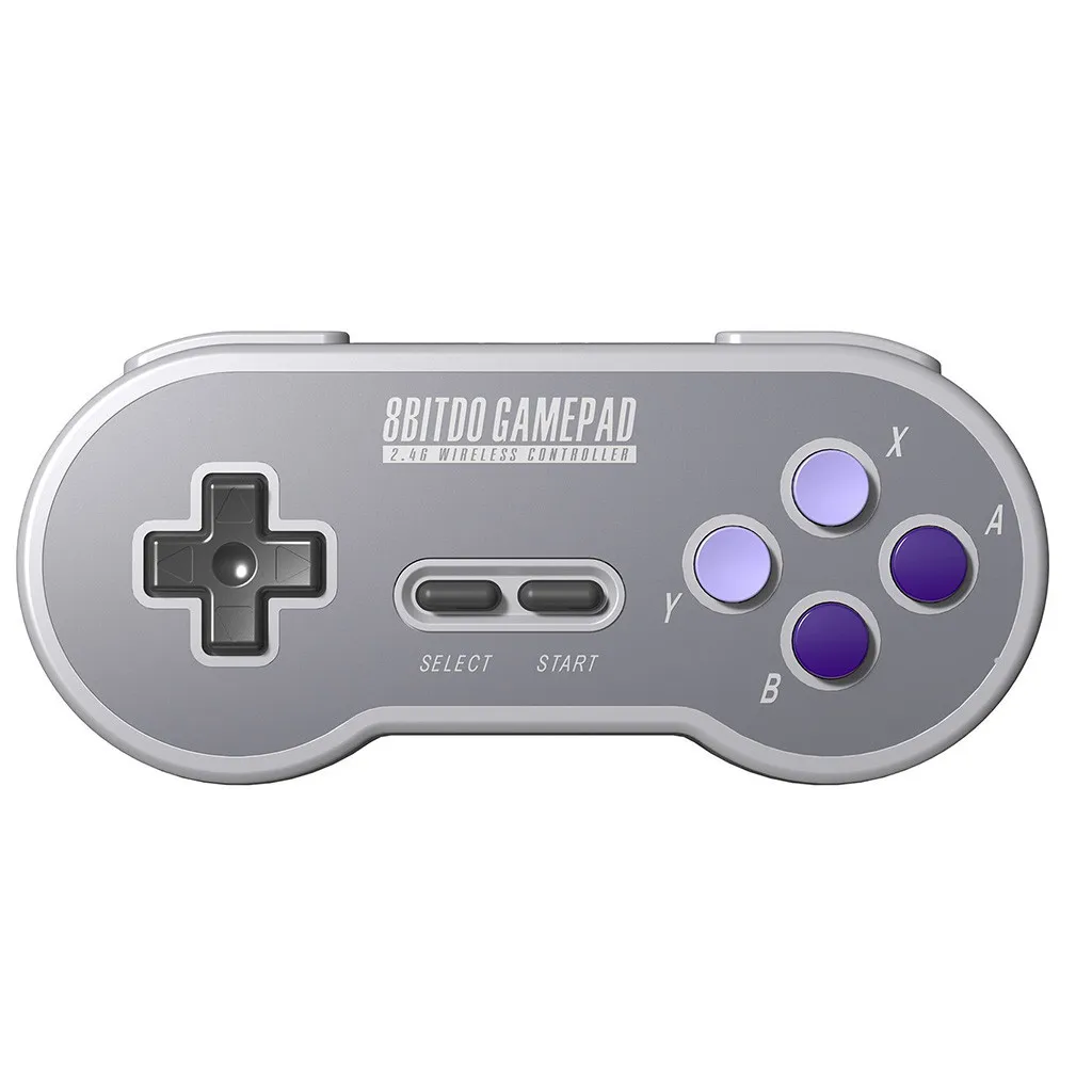 Purple SN30 2,4G беспроводной геймпад с ретро беспроводным приемником для SNES для Windows Mac Os Android 2 цвета - Цвет: Purple
