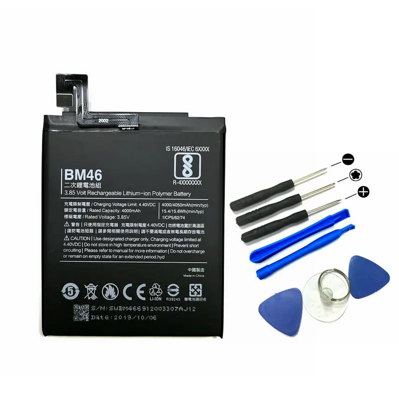 Новый аккумулятор BM46 4000 мАч и инструменты для ремонта замена телефона Xiaomi Redmi Note 3