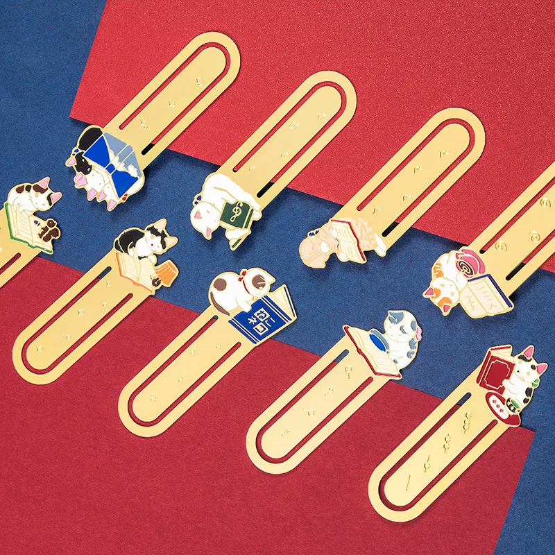 

Милые Potering Cat Семейные металлические закладки Материал Escolar закладки для книг кавайные канцелярские школьные принадлежности Papelaria подарок ...