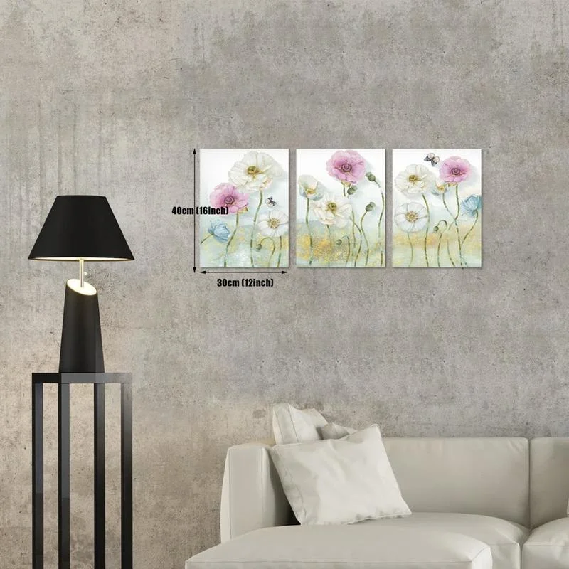 Элегантные постеры с цветочным принтом цветущие Маки и бабочки Настенная