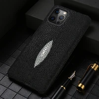 genuine stingray leather phone case for iphone 11 pro max 12 mini 12 pro max x xr xs max 6 6s 8 7 plus 5 5s se 2020 luxury cover
