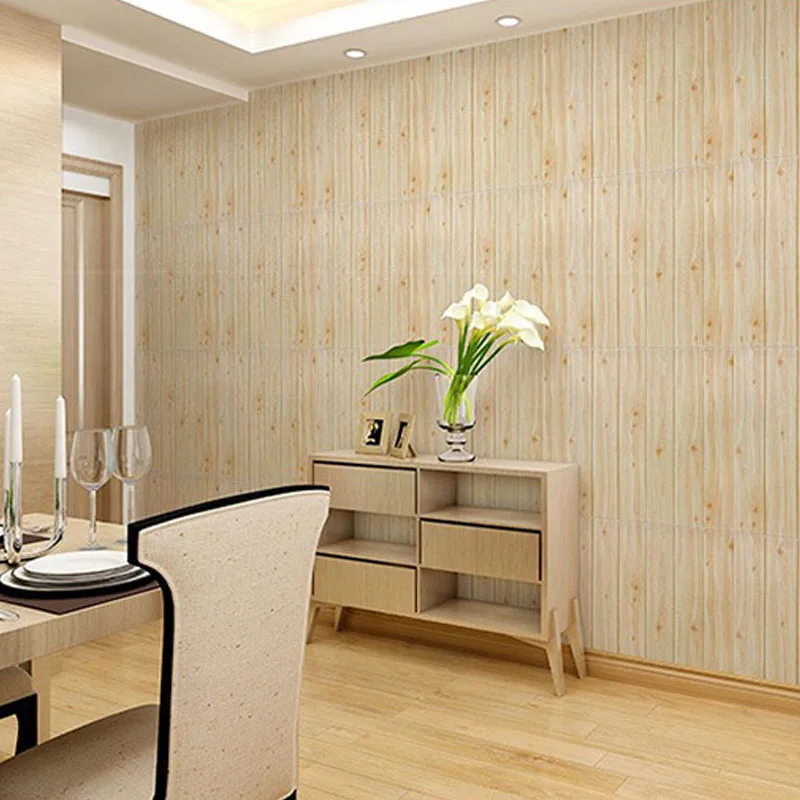10pcs 3D Wall Sticker Original Wood Grain Simulation Bedroom Decoration Waterproof Self Adhesive Wallpaper For Home |