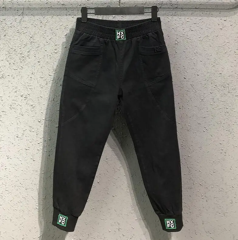 Джинсы женские с эластичным поясом модные брюки-султанки из денима в Корейском