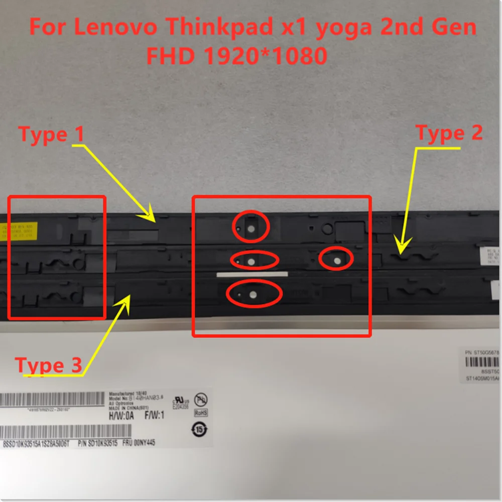 

ЖК-дисплей со светодиодной подсветкой, 14 дюймов, разрешение 1920*1080, сенсорный экран с ЖК-экраном в сборе для Lenovo ThinkPad X1 Yoga 2017 2nd Gen