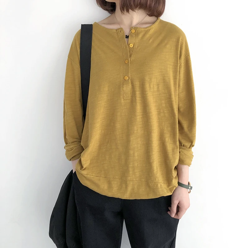 Женская футболка из бамбукового хлопка свободная весна лето 2020 одноцветные