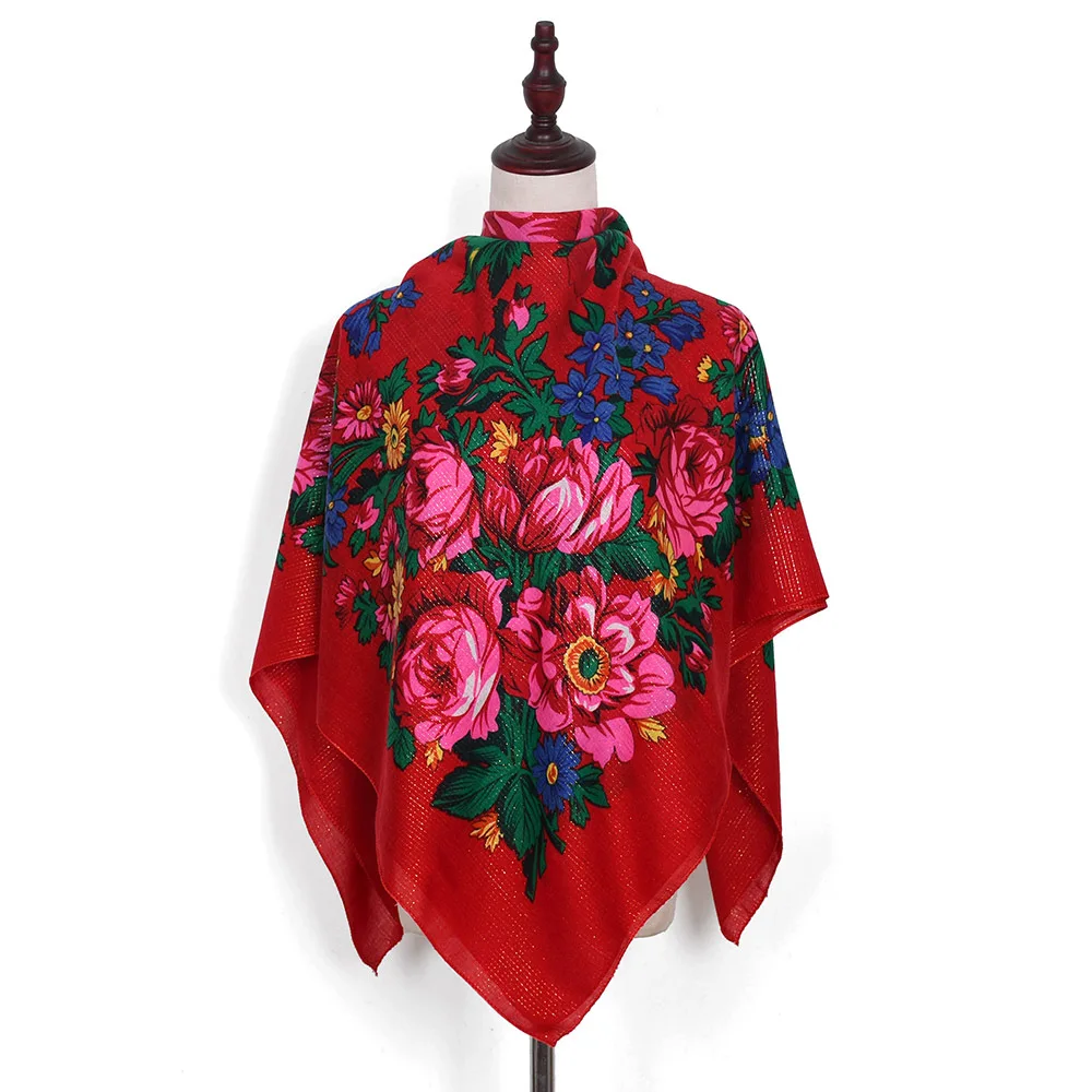 Шарф в русском стиле украинская шаль роскошный женский хиджаб большой