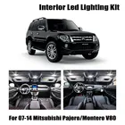 Автомобильные аксессуары Canbus, 14 шт., белый комплект светильник для салона 2007-2014 Mitsubishi Pajero для Montero V80, Купольные лампы для багажника