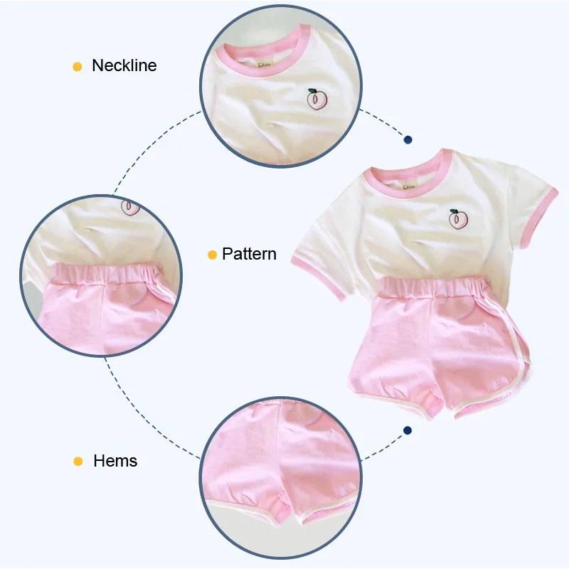 Комплект детской одежды для новорожденных футболка и шорты с принтом