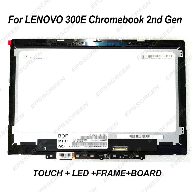 Экран 11 6 дюйма для lenovo 300e Chromebook 2 го поколения 81 МБ 81QC MTK сенсорный дигитайзер +