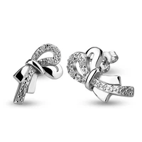 fashion 925 silver studs earring for women new earrings romantic bowknot earring high quality jewelry