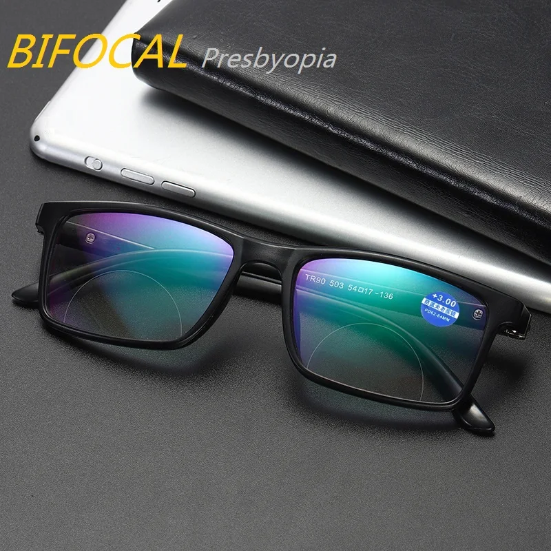 Бифокалы мужские винтажные очки для чтения Пресбиопия Мужчины Женщины TR90