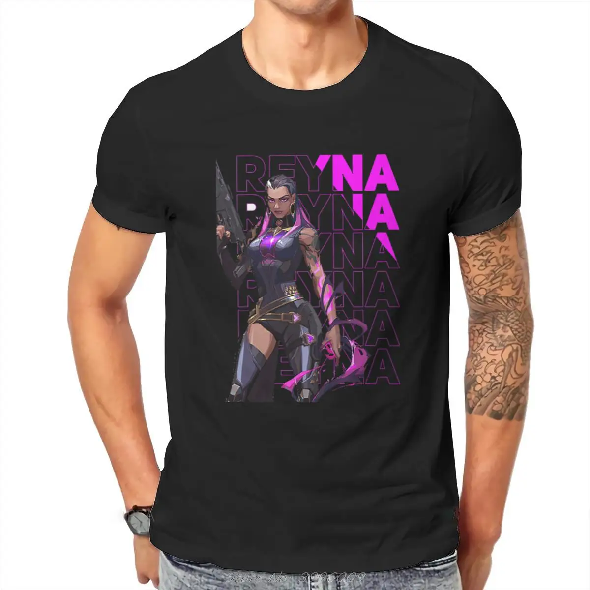 

VALORANT Game Reyna Tshirt Top Graphic Men Vintage Punk Summer Men's Clothing Cotton Harajuku T Shirt