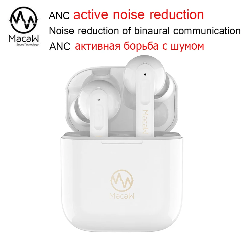 Tws наушники Macaw MT60 Pods ANC с активным шумоподавлением и микрофоном|Наушники