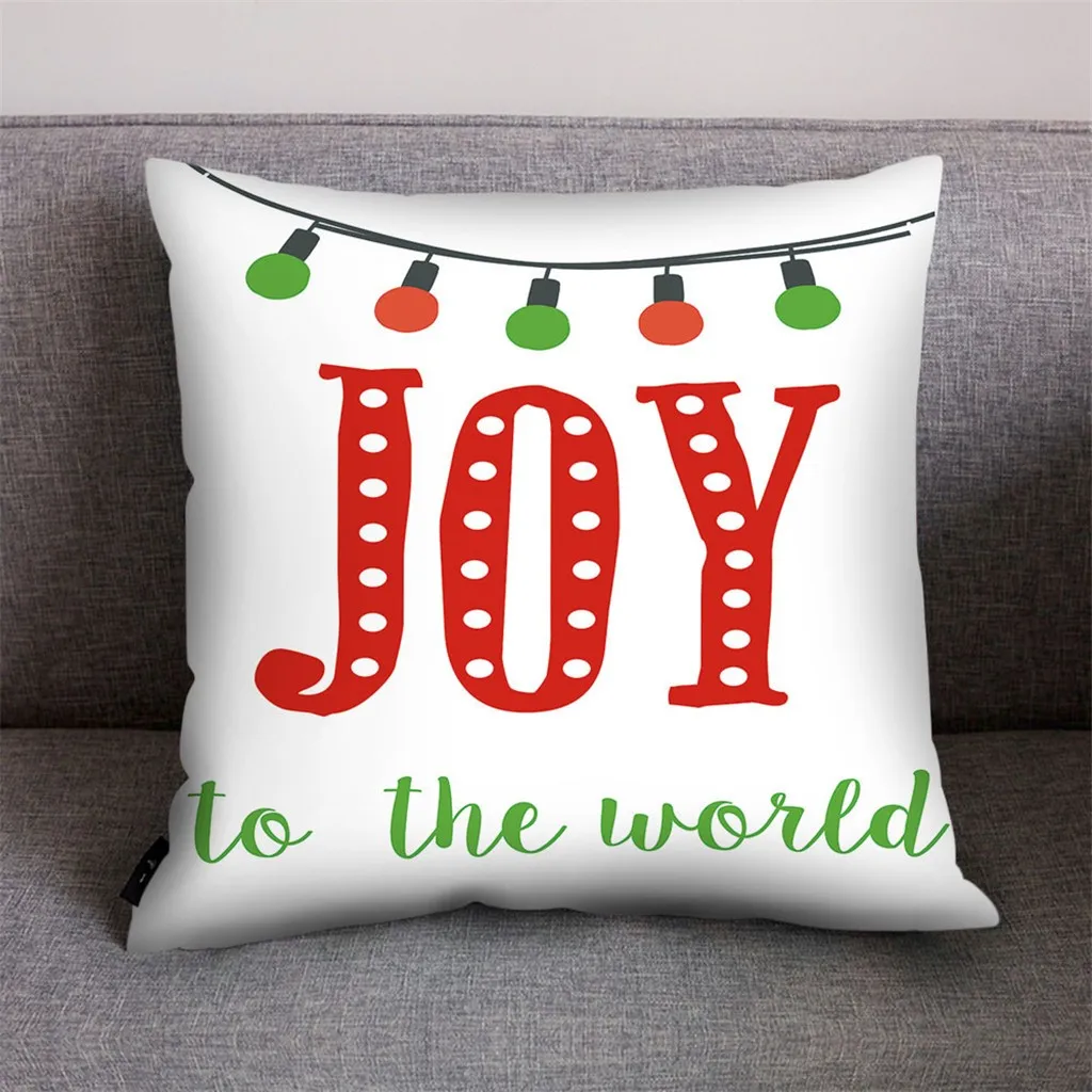 

4pcs Christmas Linen Square Throw Flax Pillow Case Fashion Xmas Decorative Cushion Comfortable Pillow Cover