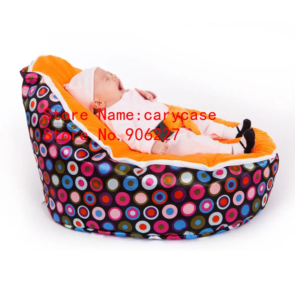 Funda superior naranja con arnés para asiento, base de bolas, impermeable, suave, para sofá cama, bolsa de dos asientos, silla de alimentación para niños