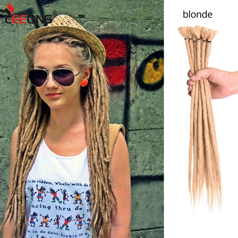 

20 дюймовые дреды ручной работы, Синтетические длинные прямые блонд, искусственные африканские замки, вязаные крючком волосы для наращивани...