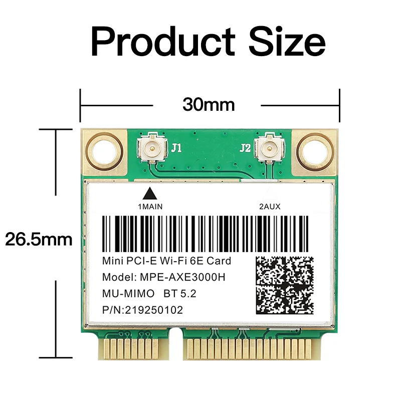 Трехдиапазонная 5374 Мбит/с WiFi 6E AX210 Mpe-AXE3000H Беспроводная Карта BT 5 2 для мини PCIE Wi-Fi