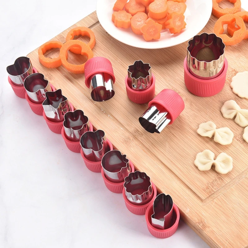 

ABS Stainless Steel Vegetable And Fruit Cutting Embossing Biscuit Mould Biscuit Mold Decoration Food Suitable 6*4CM/4.2*2.5CM