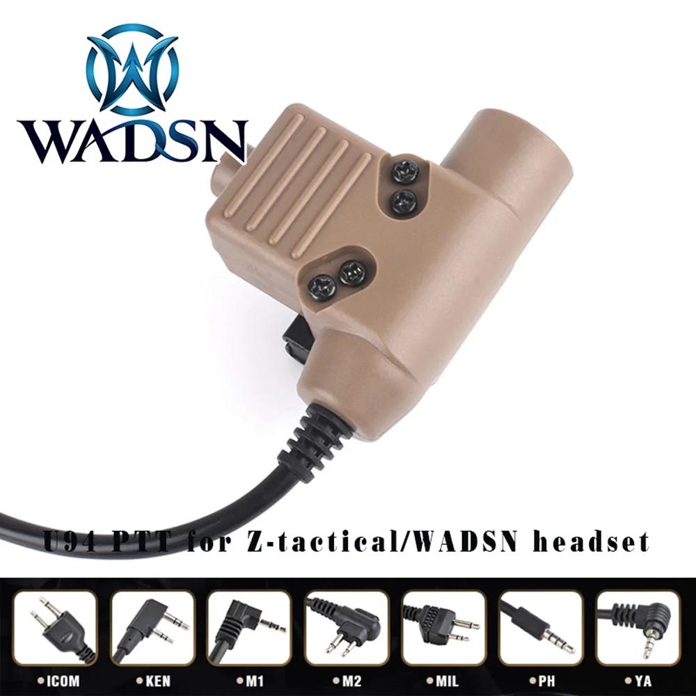 WADSN страйкбол наушники U94 PTT для KEN/M1/PH/YA/ICOM/M2/MIL разъем Walkie Talkie BaoFeng UV 82 радио Softair