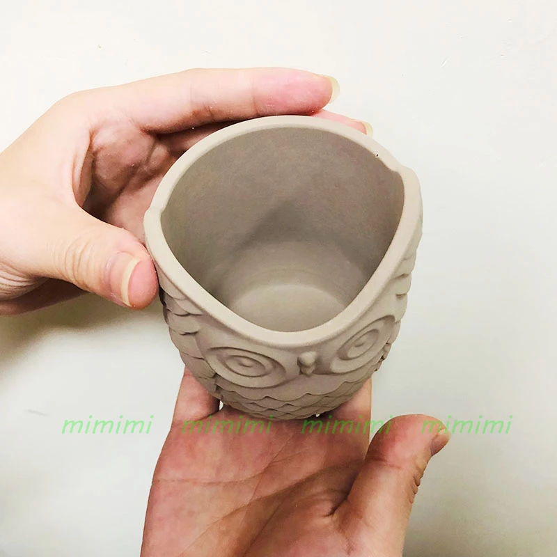 Силиконовая форма в виде совы рельефный 3D-дизайн бетонный цветочный горшок