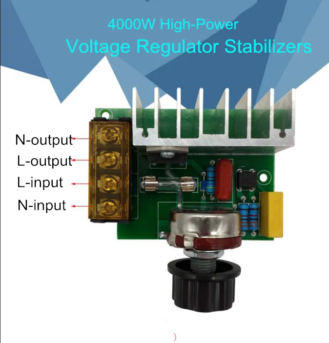 Электронный регулятор напряжения Стабилизаторы высокой мощности 220 В 4000 Вт SCR