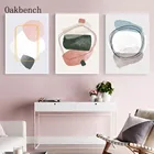 Абстрактная настенная живопись геометрический Холст плакат цветной блок настенный художественный принт скандинавские плакаты и принты Декор для гостиной картина