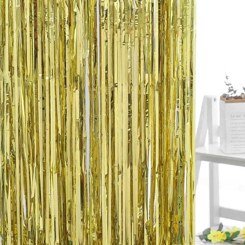 2 м день рождения свадьба фон занавес s блестящая золотая мишура бахрома Фольга