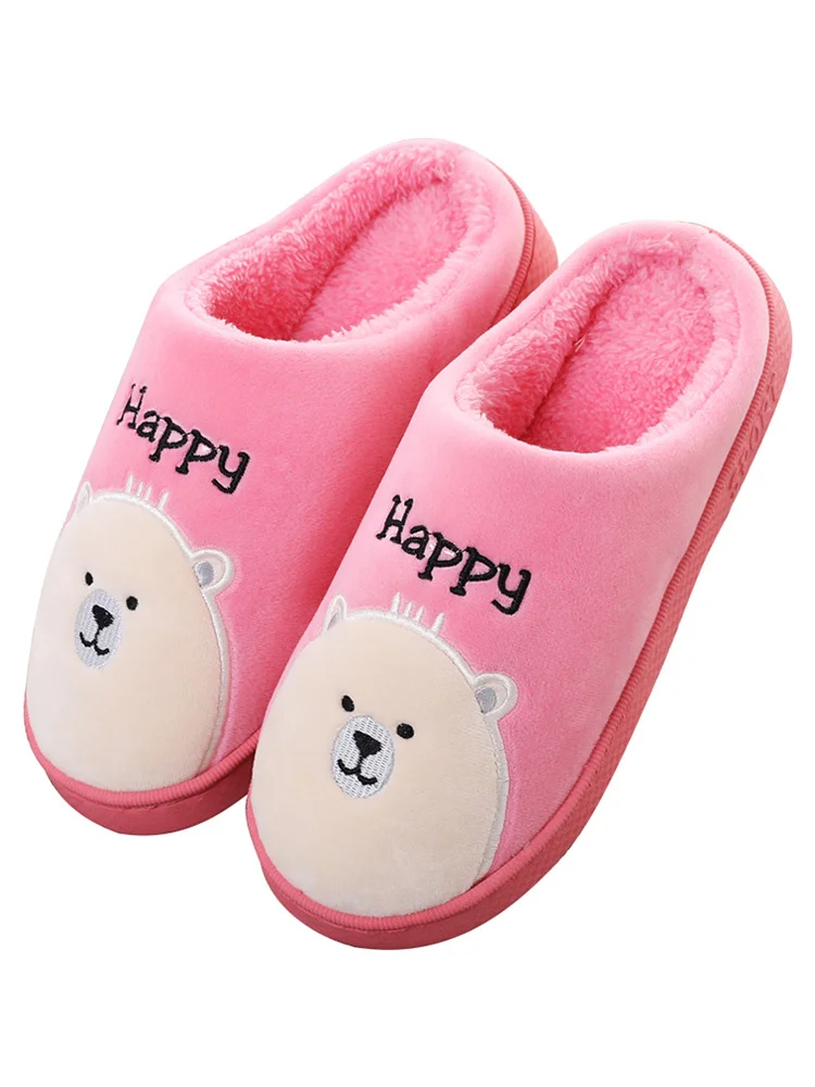 

Cotton slippers women's thick bottom winter lovely home couple indoor warm cotton slippers anti slip bag with men's home care