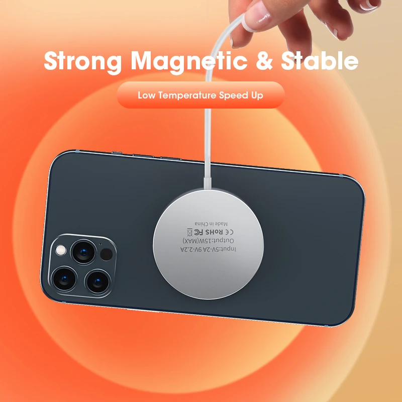 Магнитное Беспроводное зарядное устройство 15 Вт для iPhone 12 Pro Max Быстрая Зарядка