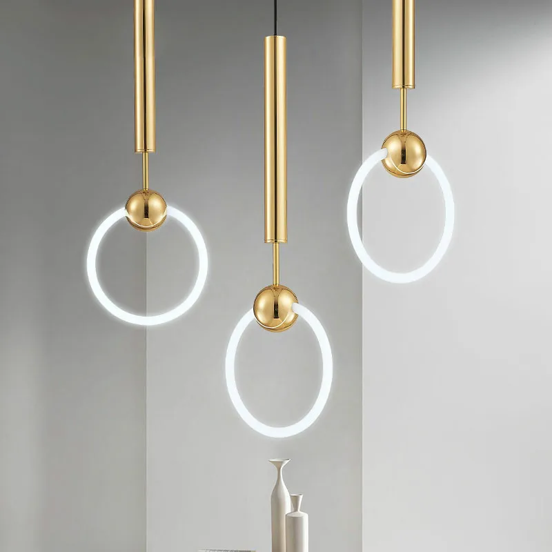 

Nordic Shiny Gold T6 Led подвесной светильник, роскошный светодиодный подвесной светильник для столовой s, регулируемая Подвесная лампа, комнатный по...