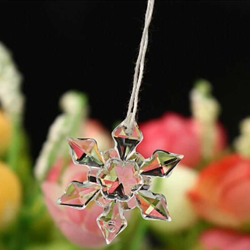 

20pcs / Pack DIY Decorative Craft Christmas Decoration Snowflake Shape Clear Crystal Acrylic