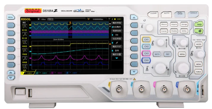 

DS1054Z Digital Oscilloscope 4 Channels 50MHz Bandwidth TFT LCD Display 12Mpts Memory Depth 7.0 Inches