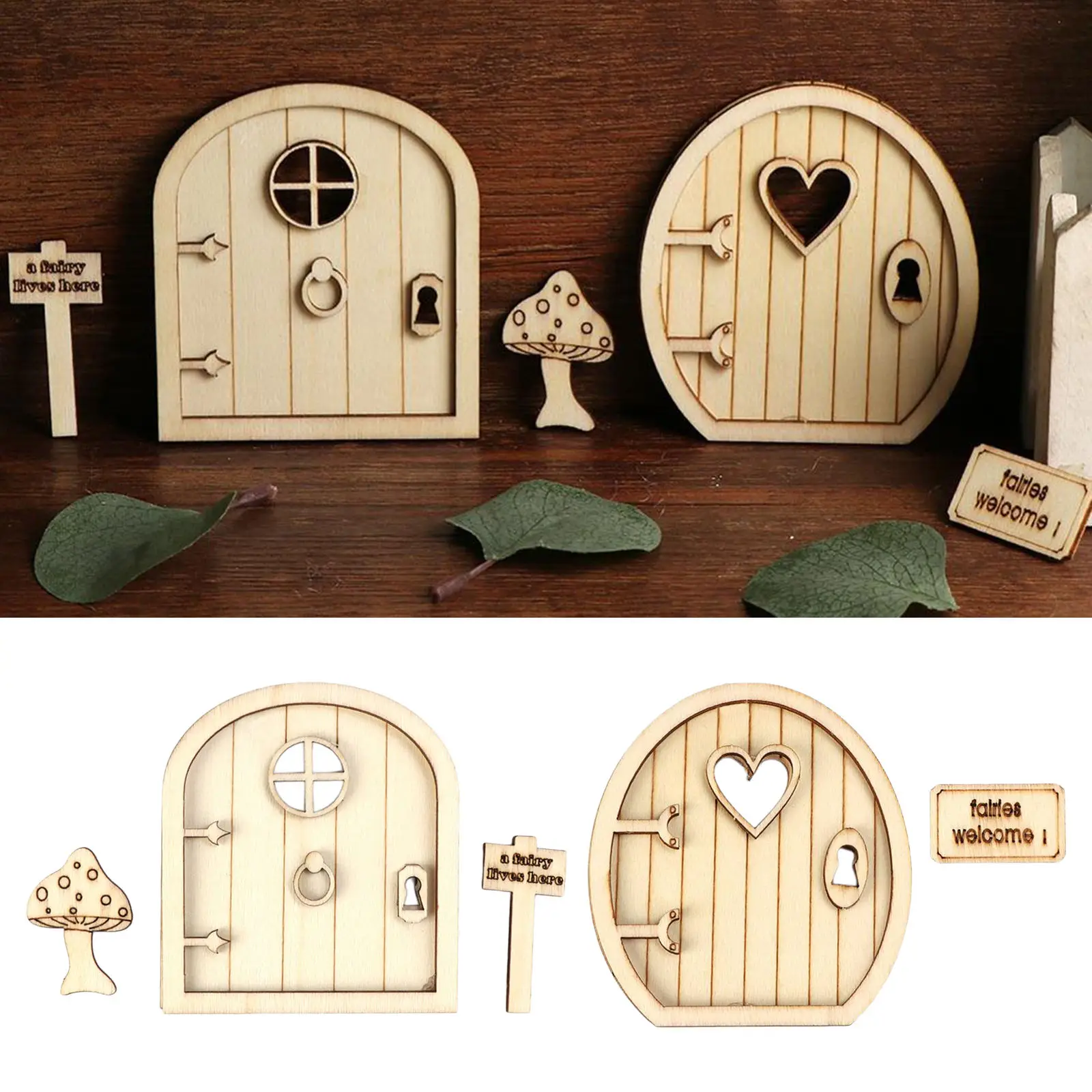 

DIY 3D Wooden Fairy Elf Door Craft Kit Fairies Welcome Birthday Gift Decor
