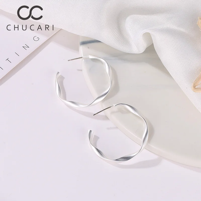 Новые модные золотистые и Серебристые круглые серьги CHUCARI 2023 для женщин большие