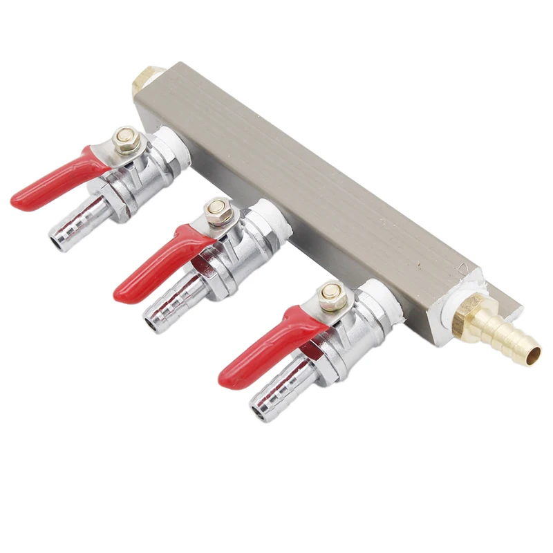 3 Way Manifold 5/16"(7.9mm) Barbed Ball Valve with Check 5/16" Inlet 1/4" Plug Lead Free | Дом и сад